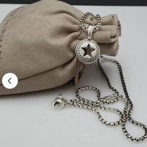 David Yurman Sterling Silver Lone Star Pendant Amulet with 2.7mm 22' Inch Chain